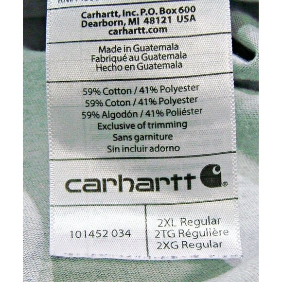 Mens Carhartt Force Relaxed Fit Midweight Long-Sleeve 1/4 Zip Mock Neck Shirt 2X - Picture 9 of 10